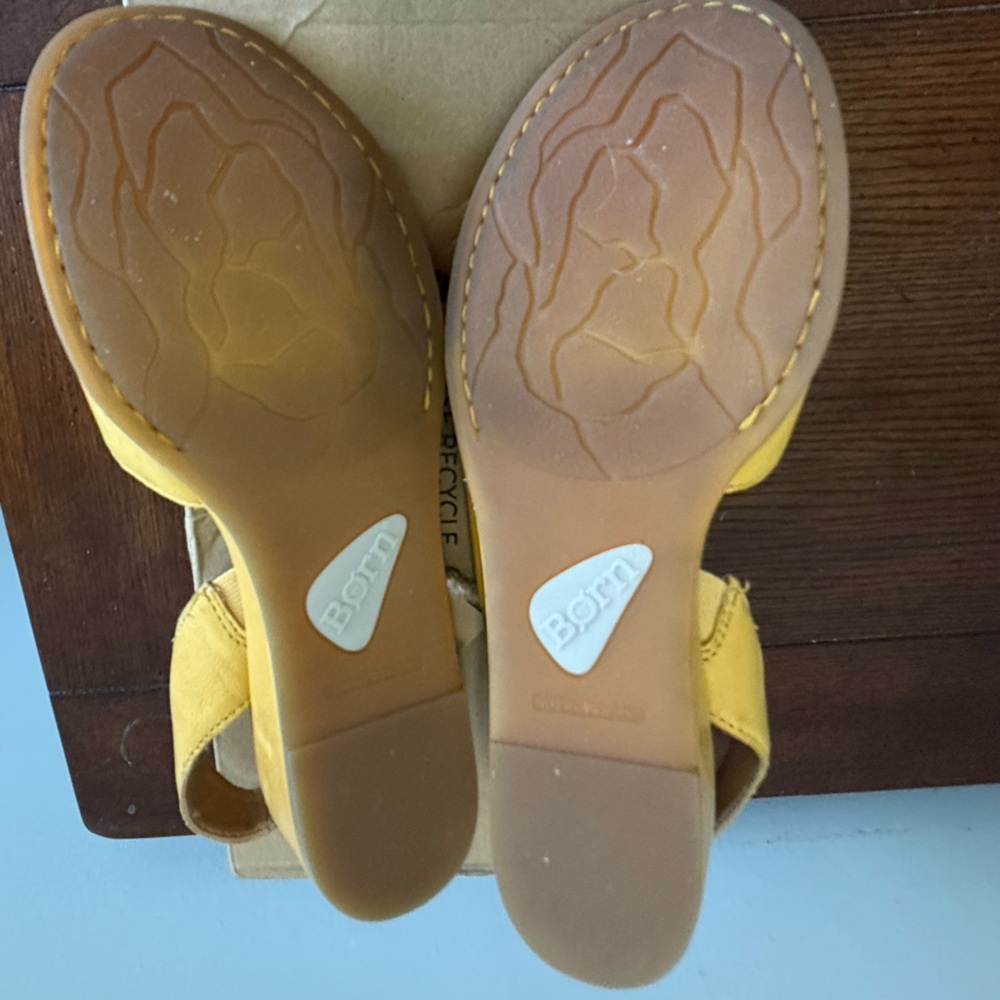 Born Crista Yellow leather slingback sandal NEW 8 - Picture 7 of 8